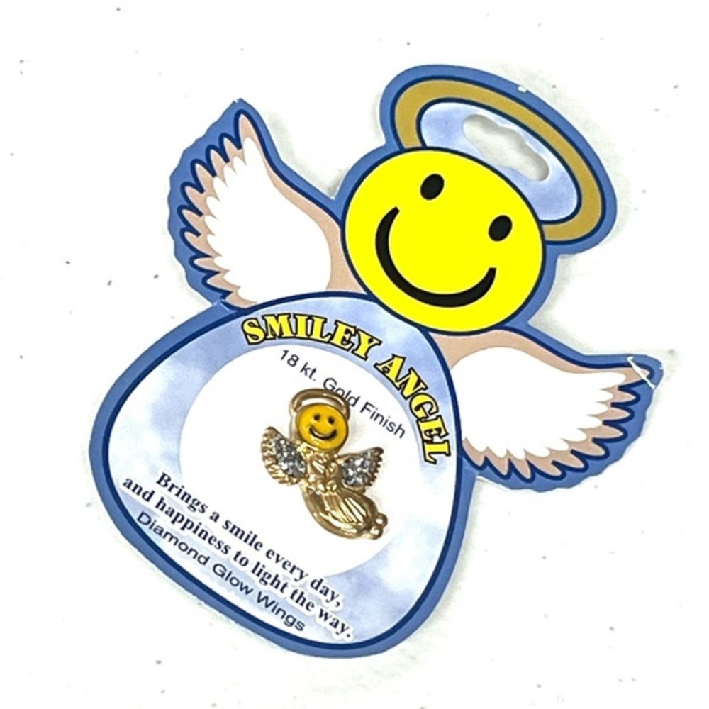 Smiley Angel Pin with Gold Finish by Victoria Leland Designs